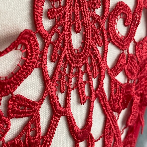 Red Top with Open Laced Back - Picture 6 of 8